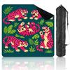 31.5" x 31.5" Mahjong Mat for Table with Carrying Bag Vibrant Tropical Tiger Bold Pink Stripes Green Leaves Non-Slip Noise-Reducing Game Mat Mahjong Accessories for Poker Dominoes Board Games view 1