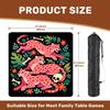 31.5" x 31.5" Mahjong Mat for Table with Carrying Bag Pink Spotted Leopards Tropical Leaves Flowers Non-Slip Noise-Reducing Game Mat Mahjong Accessories for Poker Dominoes Board Games view 2