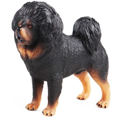 JOKFEICE Realistic Tibetan Mastiff Dog Figurine Solid Black Collectible Statue, Lifelike Working Dog Model for Home Decor Office Desk Display Photography Prop Nature Lover Gift