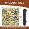 31.5" x 31.5" Mahjong Mat for Table with Carrying Bag Blue Crane Birds Pagoda Gazebos Trees Yellow Non-Slip Noise-Reducing Game Mat Mahjong Accessories for Poker Dominoes Board Games view 2