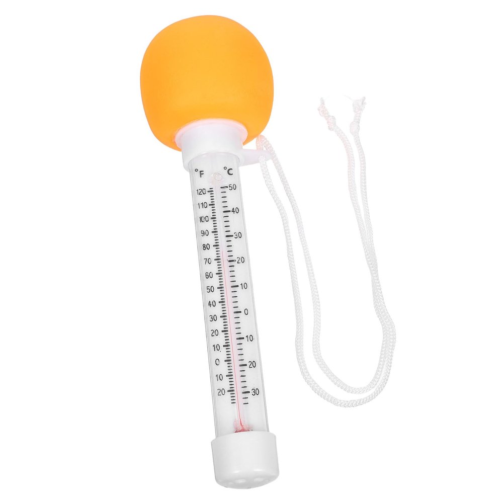 BEBEMOKO Floating Pool Thermometer Orange with Cartoon Design, Water Temperature Gauge for Bath, Hot Tub and Swimming Pool Use, Easy-Read Floating Bath Thermometer for Newborns