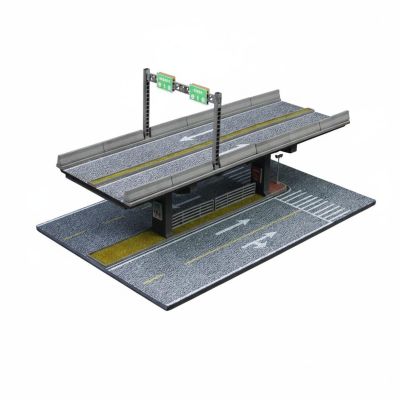 KiBcsLic 1:64 Scale Elevated Bridge Scene Realistic Details Assembly Overpass Diorama 3 Tiers Car Garage Diorama for Hobbyists