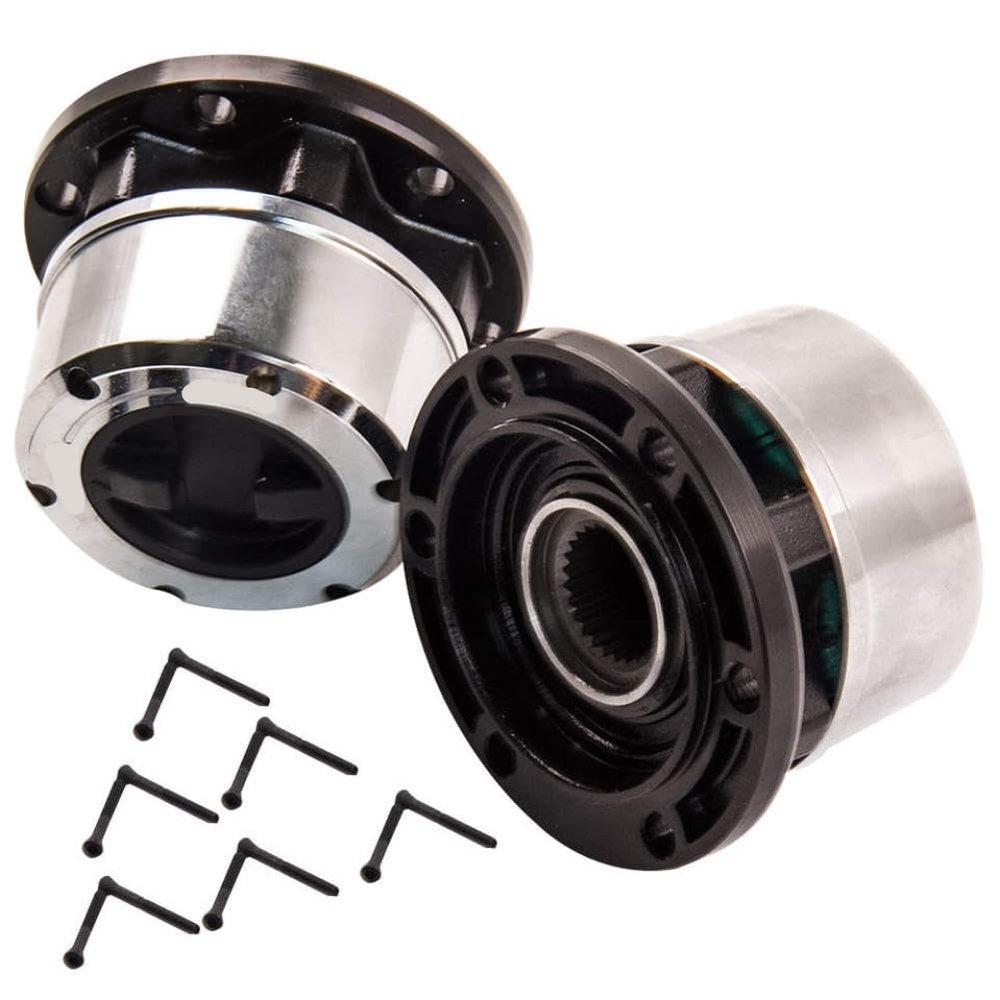 2x Manual Locking Hubs With Free Wheel Function 6 Stud Front 26 Splines Compatible With Samurai