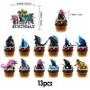13PCS Cake Toppers, Cupcake Toppers Happy Birthday Cake Topper Set Party Supplies Party Decorations. (Decor 8) view 2