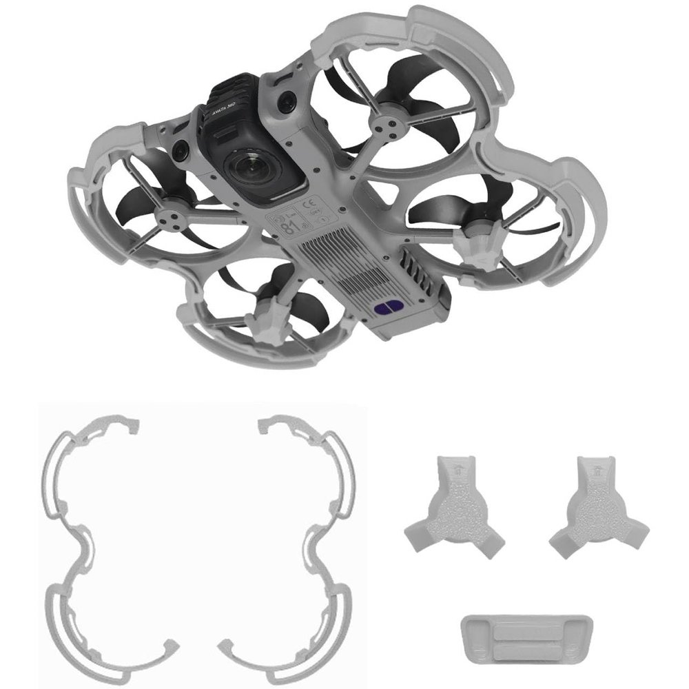 3 in 1 Anti-Collision Protection Accessories Kit for DJI Avata 360, Propeller Guard Protector + Gimbal Extension Base + Landing Gear for DJI Avata 360 Drone Accessories (Gray)