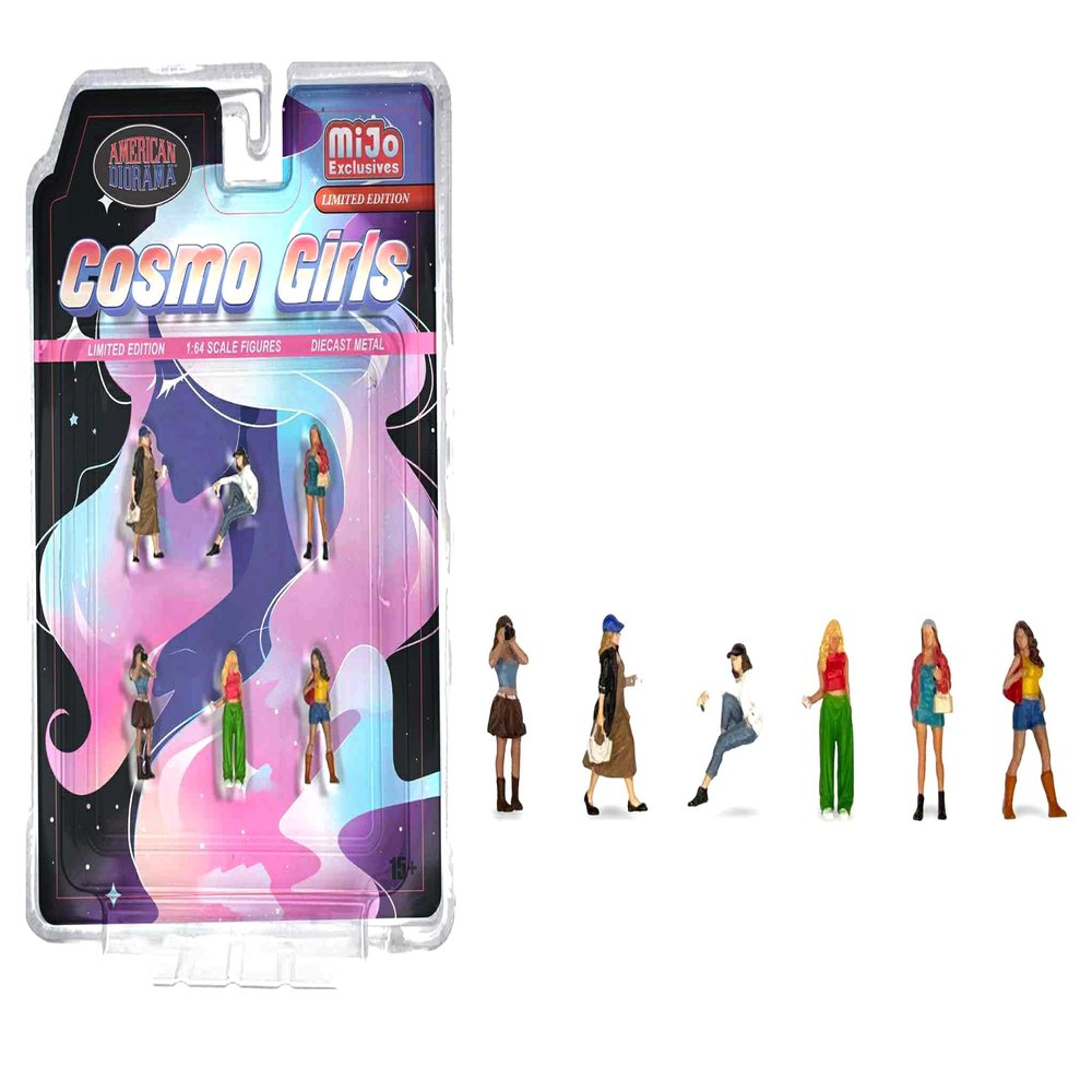 American Diorama "Cosmo Girls 6 Pieces Diecast Metal Figure Set Limited Edition for 1/64 Scale Models AD-2437MJ