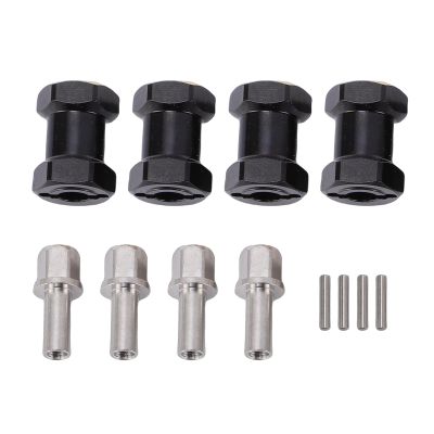 Tyenaza 4pcs 18mm Wheel Spacers Fit for Scx10 1/10 RC Crawler Car Brass Wheel Hubs Extension Drive Adapter (Black)