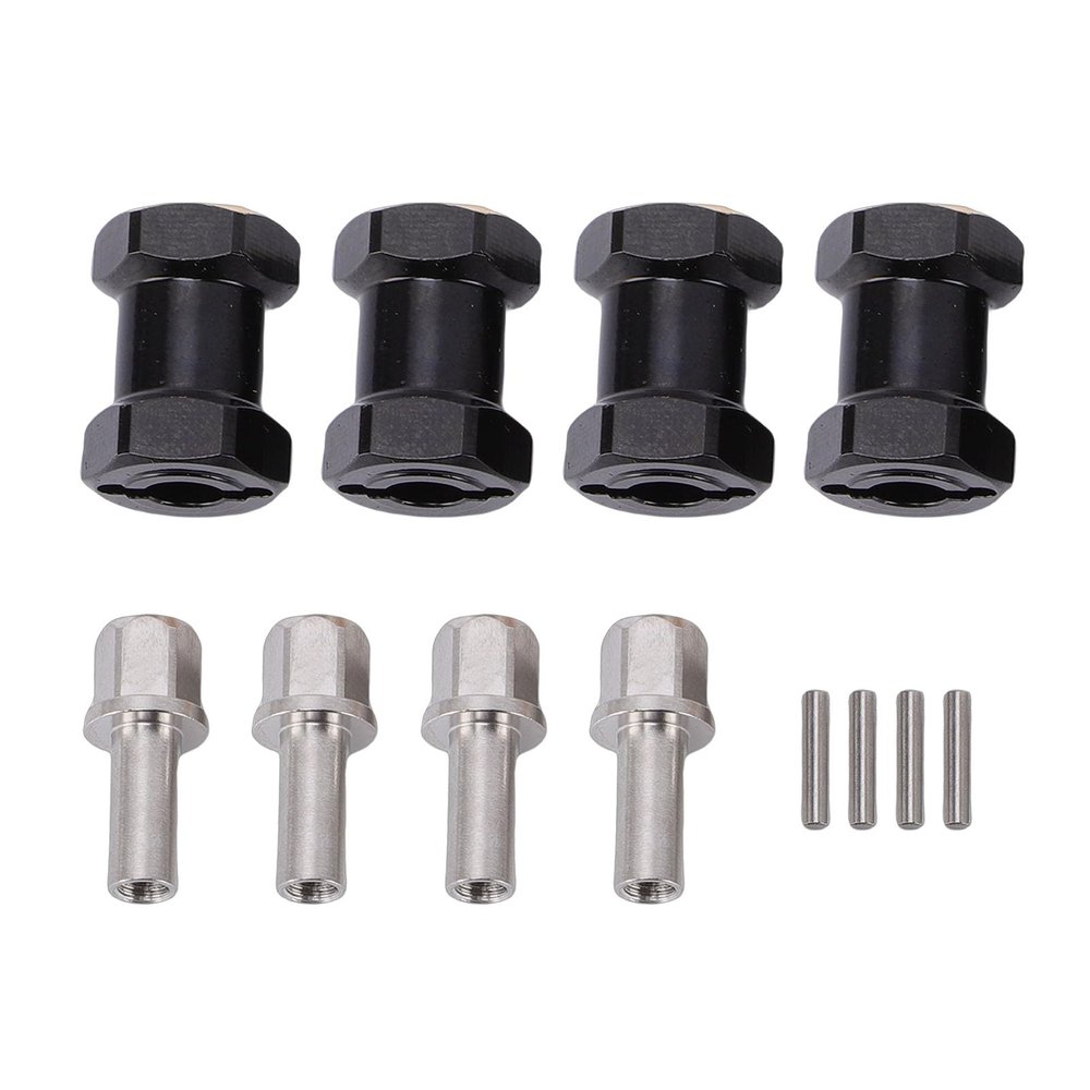 Tyenaza 4pcs 18mm Wheel Spacers Fit for Scx10 1/10 RC Crawler Car Brass Wheel Hubs Extension Drive Adapter (Black)