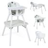 BABY JOY High Chair, 5 in 1 Convertible Highchair for Babies & Toddlers | Booster Seat | Table and Chair Set | Infant Feeding Chair with Removable Tray, Safety Harness, Removable Cushion (White) view 1