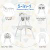 BABY JOY High Chair, 5 in 1 Convertible Highchair for Babies & Toddlers | Booster Seat | Table and Chair Set | Infant Feeding Chair with Removable Tray, Safety Harness, Removable Cushion (White) view 2