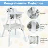 BABY JOY High Chair, 5 in 1 Convertible Highchair for Babies & Toddlers | Booster Seat | Table and Chair Set | Infant Feeding Chair with Removable Tray, Safety Harness, Removable Cushion (White) view 3