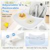 BABY JOY High Chair, 5 in 1 Convertible Highchair for Babies & Toddlers | Booster Seat | Table and Chair Set | Infant Feeding Chair with Removable Tray, Safety Harness, Removable Cushion (White) view 4