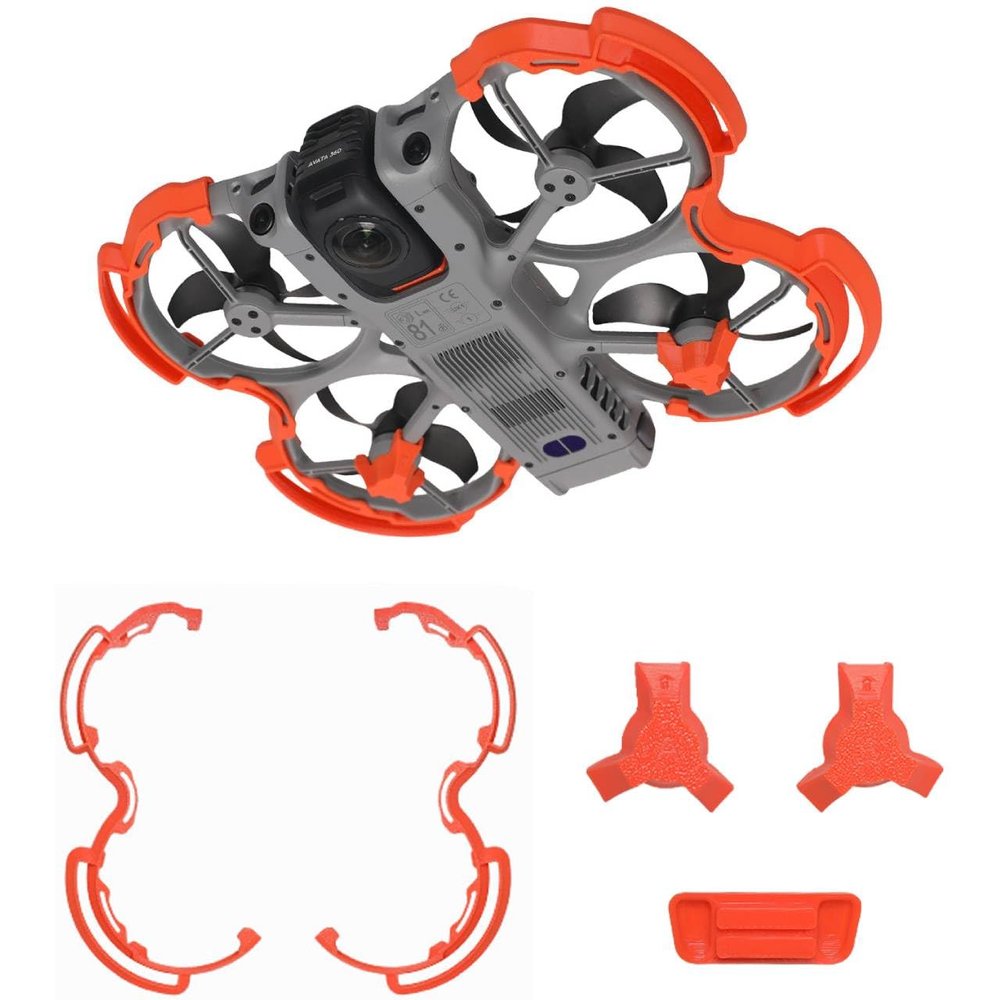 3 in 1 Anti-Collision Protection Accessories Kit for DJI Avata 360, Propeller Guard Protector + Gimbal Extension Base + Landing Gear for DJI Avata 360 Drone Accessories (Orange)