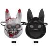 BESPORTBLE Bloody Bunny Horror Mask Scary Rabbit Face Costume Accessory for Halloween Party Haunted House Decoration Role Play view 3