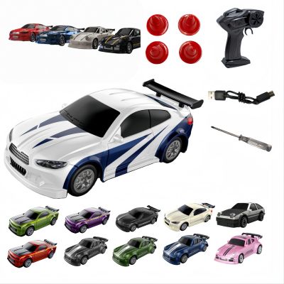 1:64Mini Remote Drift Car,2026New2.4GHz Four Wheel Drive High Speed RC Car with LED Lights,Full Scale Desktop Micro Sports Drift Racing,Suitable for Adults Adolescents Model Toys (White M4)