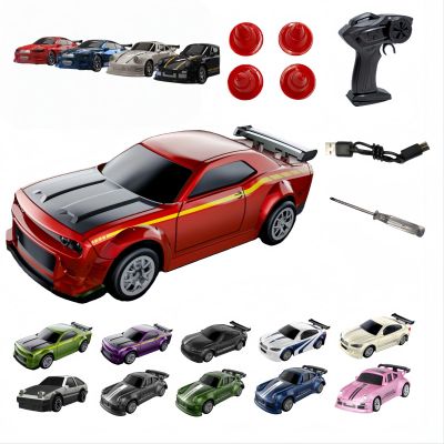 1:64Mini Remote Drift Car,2026New2.4GHz Four Wheel Drive High Speed RC Car with LED Lights,Full Scale Desktop Micro Sports Drift Racing,Suitable for Adults Adolescents Model Toys (Red DQ)