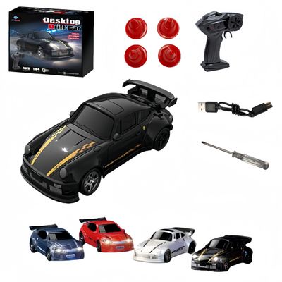1:64Mini Remote Drift Car,2026New2.4GHz Four Wheel Drive High Speed RC Car with LED Lights,Full Scale Desktop Micro Sports Drift Racing,Suitable for Adults Adolescents Model Toys (Black 911)