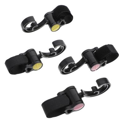 FUNOMOCYA 4pcs Stroller Hooks Rotatable Hanging Clips for Diaper Bags and Shopping Bags 360 Swivel Plastic Stroller Hangers in Yellow and Red