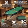 VrillpxqAeon 8 Players Texas Holdem Foldable Poker Table, Portable Card Table, Felt Top with Cup Holders and Chip Trays, Compact Design for Home Nights, Durable MDF Frame with Easy Setup view 3