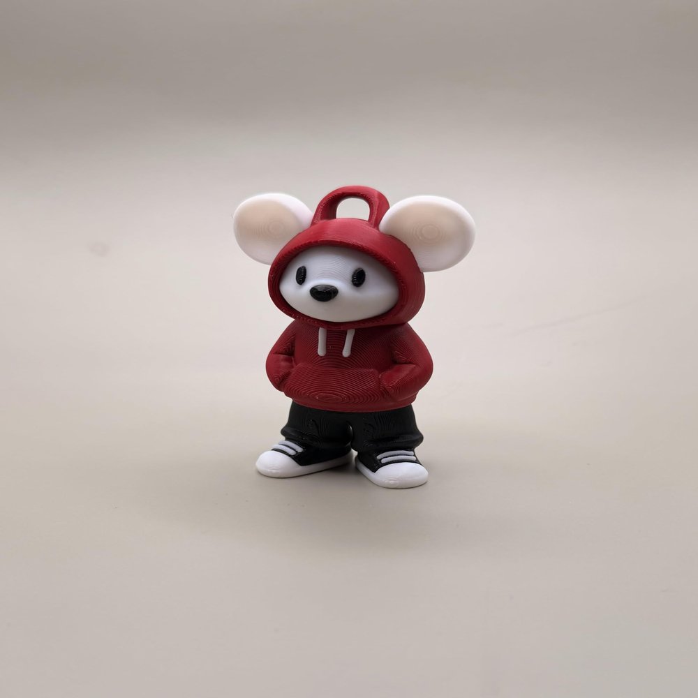 3D Printed Street Mouse Poseable Figure, Bendable, Urban Street Art Style, Desk Accent Collectible
