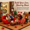 2026 Valentines Day Exclusive Dachshund Brick Set - 3D DIY Dog Building Block Kit, Romantic Puppy Model with Heart Design, Cute Dachshund Decor for Home, for Dog Lovers & Couples view 3