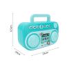 LiebeWH Karaoke Machine with Two Wireless Mics Portable Singing Speaker Handles Easy Storage Music Toy for Boys Girls Home Use (Mint Green) view 2