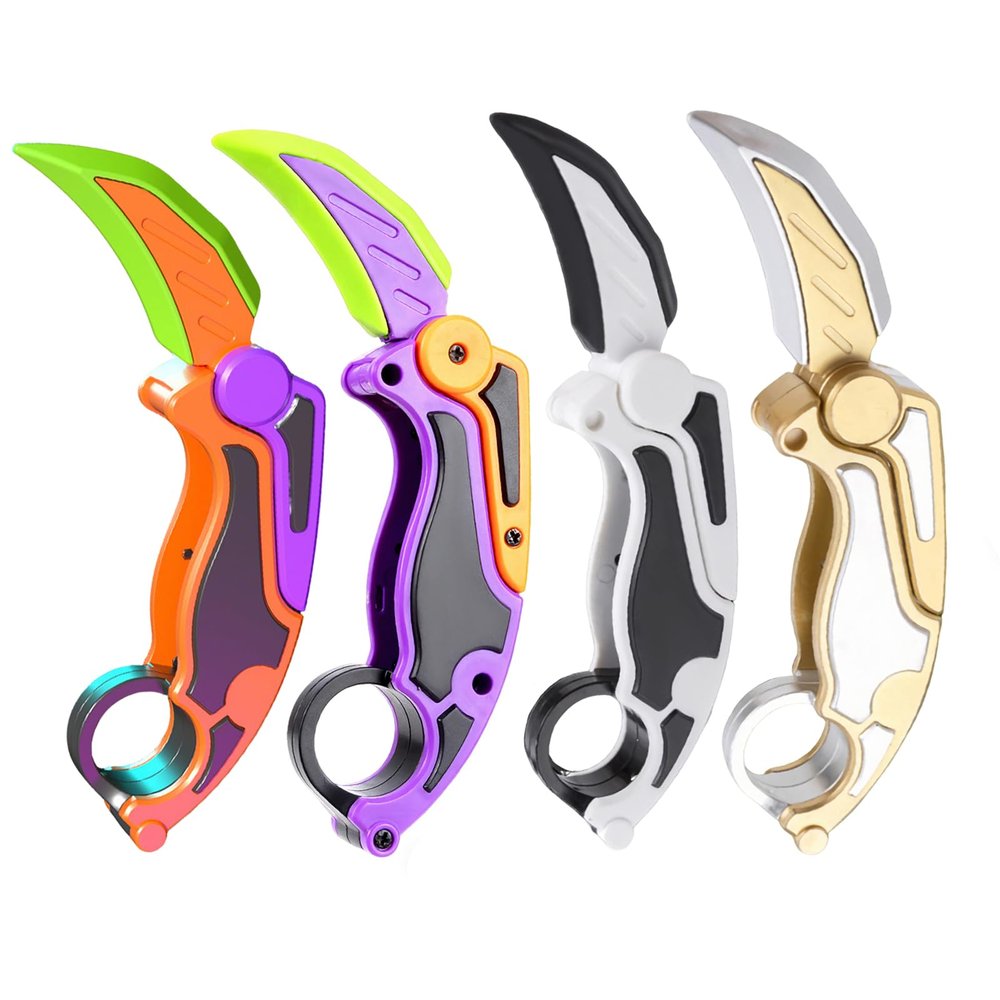 2/3Pcs 3D Gravity Carrot Knife Toys Set Multi Styles Claw Knife Stress-Relieving Toy Suitable for Relieving ADHD and Anxiety (4Pcs-D)