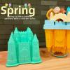 Genrico Castles Set: Toys for Children, Folding Bucket, Shovels, Rakes, Ice Cream Molds, Molds | Multipurpose Kit of Creative Castle, De Almacenamien view 2