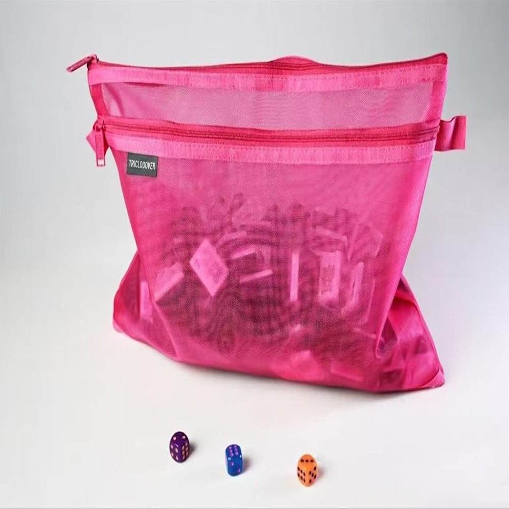 TRICLOOOVER Pink American Mahjong Tiles Storage Bag