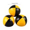 3 Pieces Juggling Balls PU Leather Ball Easy Grip Small Throw Balls Portable Props Mesh Bag Suitable for Adults Boys Girls Children Backyard, Yellow Black view 3