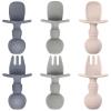 Eascrozn Baby Utensils, 3 Pack Silicone Forks and Spoons Set, Baby Spoons Self Feeding 6+ Months, BPA Free, Baby Led Weaning Feeding Supplies, Dishwasher Safe view 1