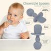 Eascrozn Baby Utensils, 3 Pack Silicone Forks and Spoons Set, Baby Spoons Self Feeding 6+ Months, BPA Free, Baby Led Weaning Feeding Supplies, Dishwasher Safe view 4