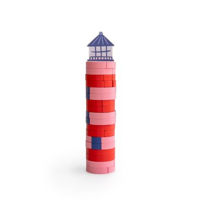 Daydream Society Seaside - Lighthouse Look Out Stacking Game - Lighthouse Design - Lighthouse in Blue and Red Colors - Pack of 1 - for Birthdays, Parties or Everyday Playtime