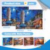 4 Pack 500 Piece Puzzles for Adults, European Landmarks Jigsaw Puzzle Set, Paris London Pisa Cityscape, Eiffel Tower Big Ben Scenic Travel Art for Family Game Night Gifts view 3