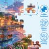 4 Pack 500 Piece Puzzles for Adults, European Landmarks Jigsaw Puzzle Set, Paris London Pisa Cityscape, Eiffel Tower Big Ben Scenic Travel Art for Family Game Night Gifts view 4