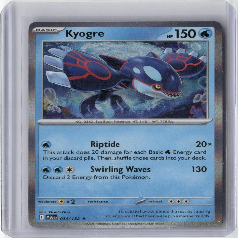 2025 PKM ME01: Mega Evolution Kyogre 034/132 Rare Holo TCG Trading Card Game Card