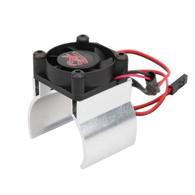 Aluminum Alloy 540/545/550 Motor Heat Sink Radiator, RC Car Heat Sink with Auto - Sensing Cooling Fan, 1/10 RC Motor Radiator for HPI Axial Himoto (Silver)