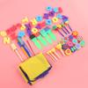 57Pcs Sponge Paint Brushes Letters Stamp Kit with Apron, Toddler Painting Tools Set, Reusable Foam Art Craft Brushes for Kids Ages 2-6, Includes Alphabet Stamps and Shape view 3