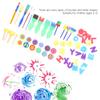 57Pcs Sponge Paint Brushes Letters Stamp Kit with Apron, Toddler Painting Tools Set, Reusable Foam Art Craft Brushes for Kids Ages 2-6, Includes Alphabet Stamps and Shape view 4