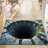 Funny 3D Hole Rug Doormat that Looks Like a Hole, Novelty Optical Illusion Rug Carpet Illusion Hole, Non-Slip Washable Fun Rug for Entryway Pets Kids view 1