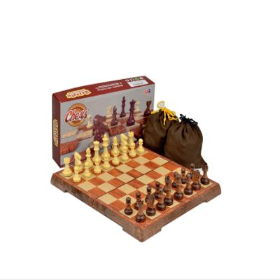 FixtureDisplays Magnetic Travel Chess Set, 11" x 9.4" Folding International Standard Chess Board Game, Portable Compact Design for Home, Office, and Travel 16701NEW-NPF
