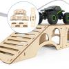 1/43 RC Car Wooden Bridge DIY Course Ramp, 4-Piece Desktop Ornament Seesaws Obstacle Slope Accessories view 3