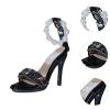 1/4 Scale Doll Shoes for Female Action Figures - Elegant High Heels, Black Resin Miniature Shoes view 2