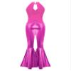 ACSUSS Girls Glam Jumpsuit with Fringe Metallic Shiny Rompers Rave Party Romper Costume Wedding Night Hot Pink 4 Years view 4