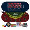 Tademis 4 in 1 Casino Game Set: 10" Roulette Wheel, 300 Weighted Poker Chips, 50 Dice, Poker Buttons & 2 Decks of Cards Double Sided Blackjack & Roulette Mat Portable Kit for Home Game Night view 1