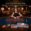 Tademis 4 in 1 Casino Game Set: 10" Roulette Wheel, 300 Weighted Poker Chips, 50 Dice, Poker Buttons & 2 Decks of Cards Double Sided Blackjack & Roulette Mat Portable Kit for Home Game Night view 2