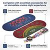 Tademis 4 in 1 Casino Game Set: 10" Roulette Wheel, 300 Weighted Poker Chips, 50 Dice, Poker Buttons & 2 Decks of Cards Double Sided Blackjack & Roulette Mat Portable Kit for Home Game Night view 3