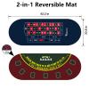 Tademis 4 in 1 Casino Game Set: 10" Roulette Wheel, 300 Weighted Poker Chips, 50 Dice, Poker Buttons & 2 Decks of Cards Double Sided Blackjack & Roulette Mat Portable Kit for Home Game Night view 4