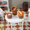 Gatuida 6pcs Miniature Resin Rattan Baskets Small Doll House Baskets Storage Organizers Mini Accessories for Crafts and Dollhouse Decor view 2