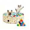 Foldable Dog Pool & Dog Ball Pit with Balls Included, Portable Multifunctional Ball Pit for Dogs & Cats, Anti-Collapse Non-Slip Pet Play Pool (Beige S+64 Balls) view 1